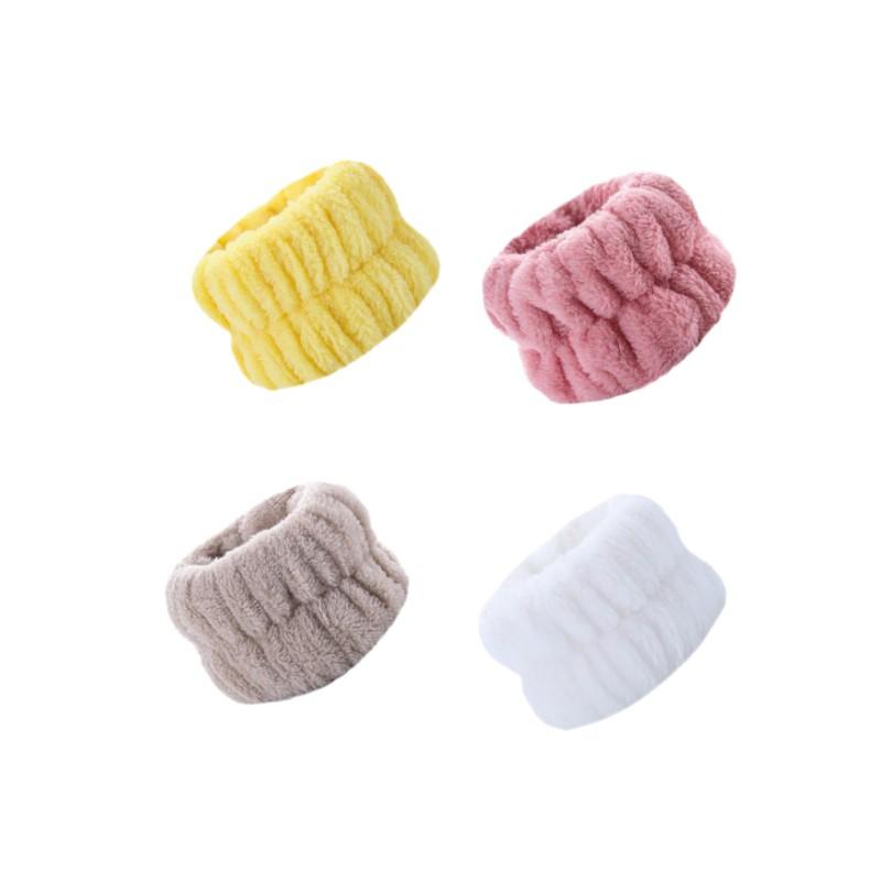 4 cặp cổ tay spa washband microfiber cổ tay rửa băng dây đeo cổ tay để rửa mặt dây đeo cổ tay Color: 4
