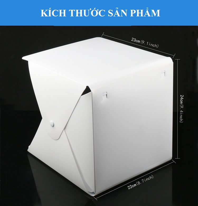 Hộp Chụp Sản Phẩm HH1A Có Đèn LED, Kích Thước 22cm  - Hàng Nhập Khẩu