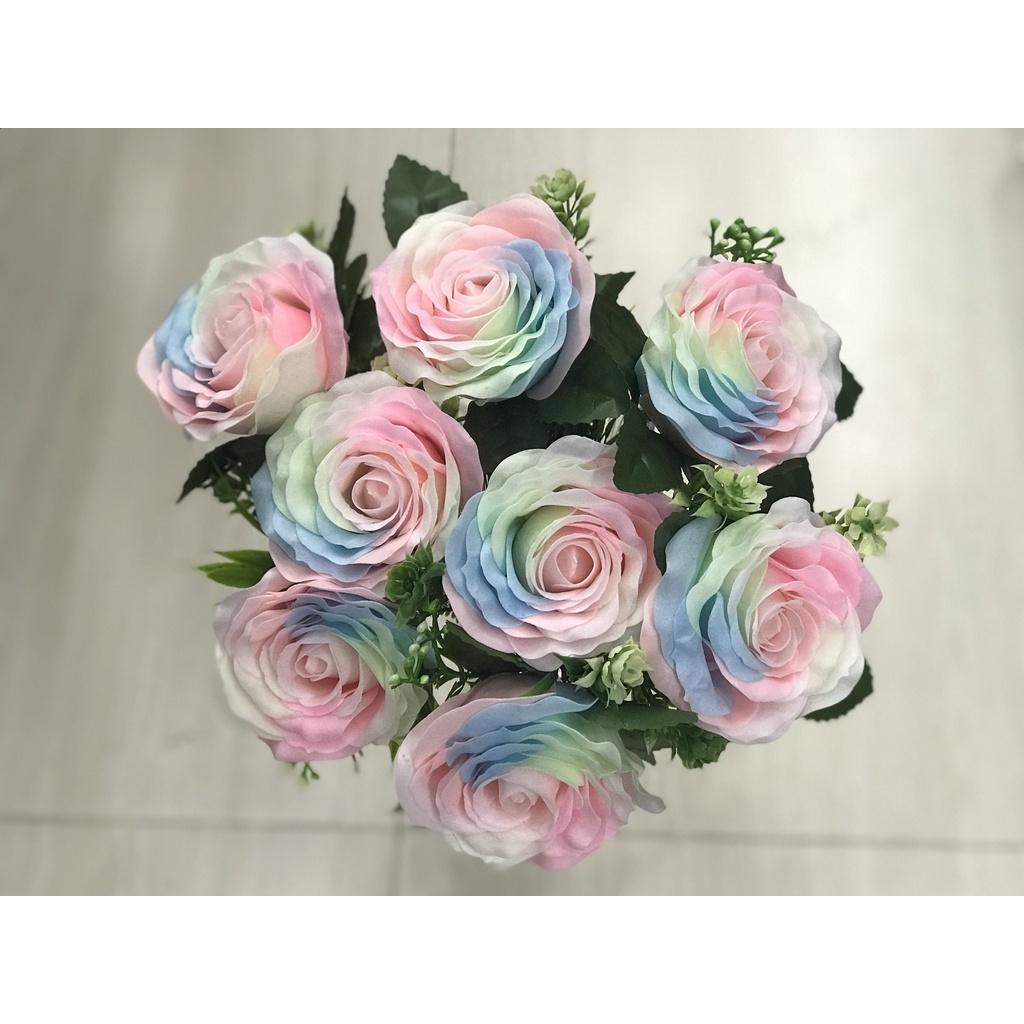 1 hoa hồng sáp ngũ sắc thom vĩnh cửu .