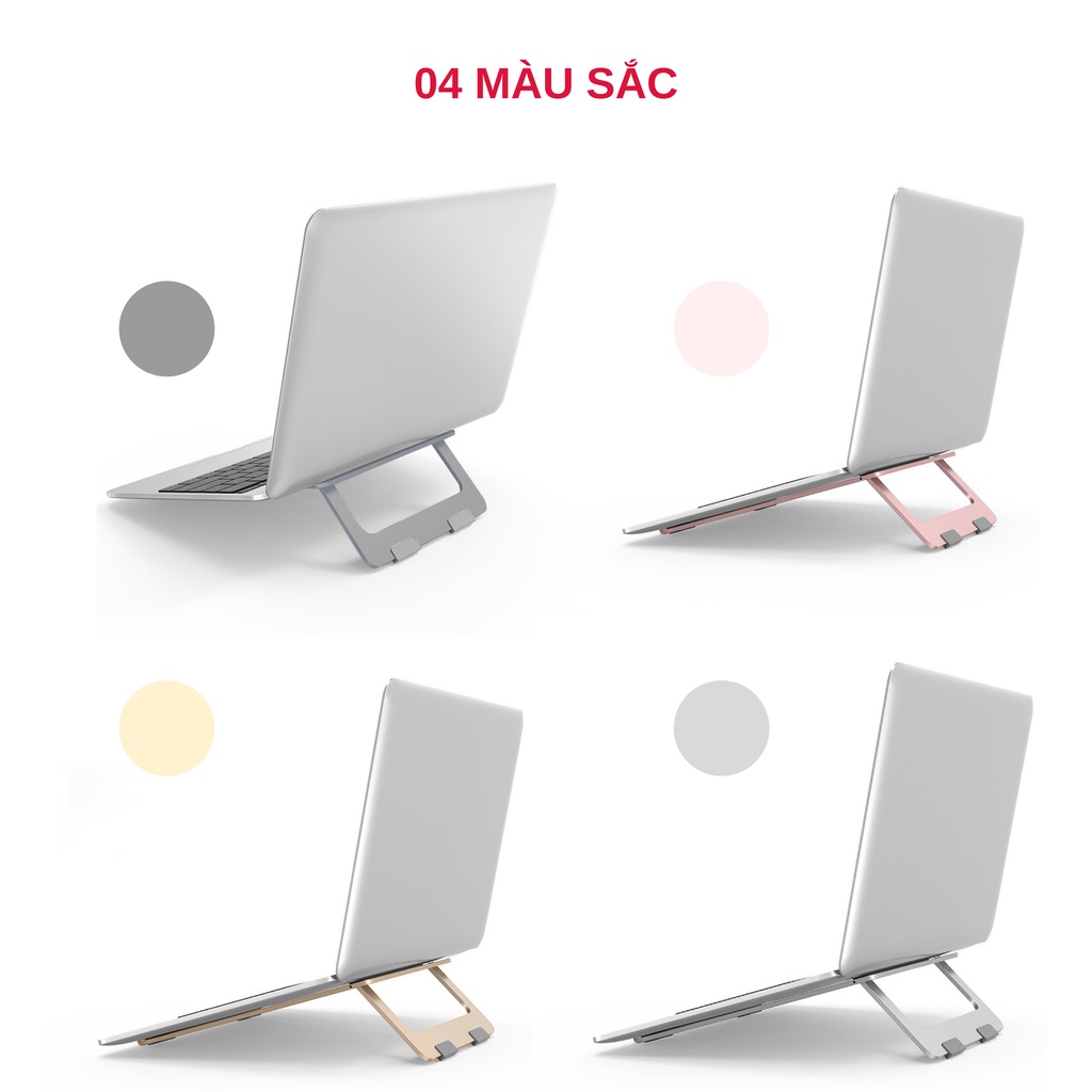 Giá đỡ / Đế đỡ tản nhiệt để bàn dành cho Laptop, Macbook, Máy Tính Xách Tay Chất Liệu Hợp Kim Nhôm gấp gọn tiện dụng - Giao màu ngẫu nhiên - Hàng chính hãng