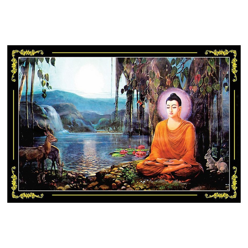 Tranh phật giáo treo tường trang trí nhà cửa, nơi thờ cúng trang nghiêm mẫu phật tổ như lai, phật adida, thích ca mâu ni, Tranh Phật Giáo Thích Ca Mâu Ni Phật 2505