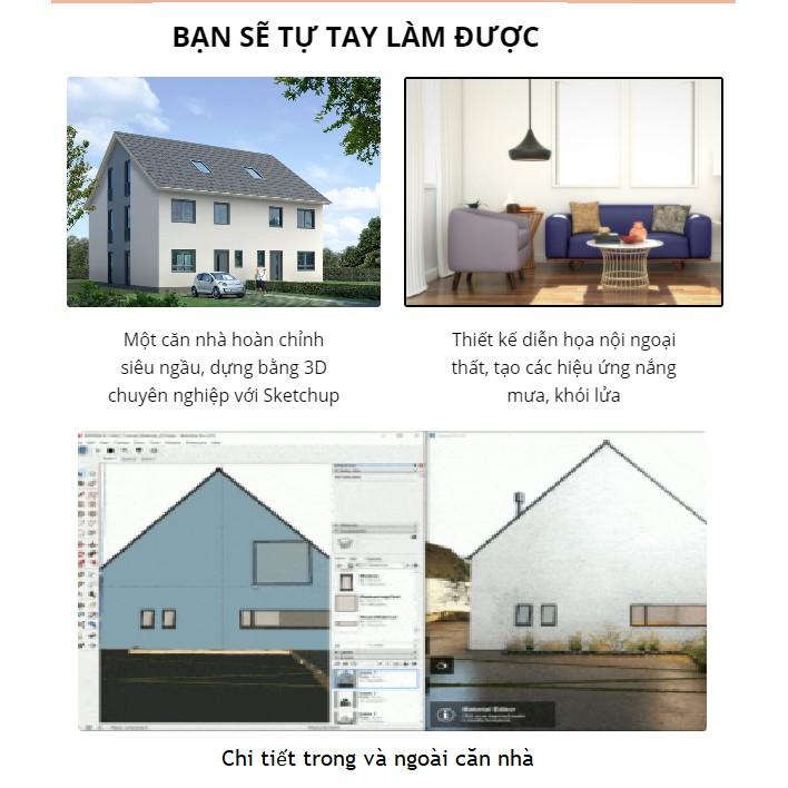  Học trọn bộ 5 công cụ thiết kế kiến trúc :Sketchup,Vray,3DS MAX,Autocad, Render Revit thành thạo