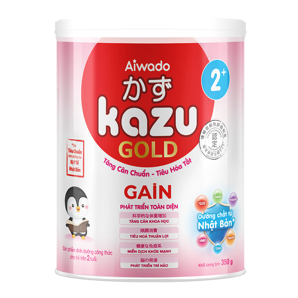 [Tinh tuý dưỡng chất Nhật Bản]  Sữa bột KAZU GAIN GOLD 350g 2+ (trên 24 tháng)