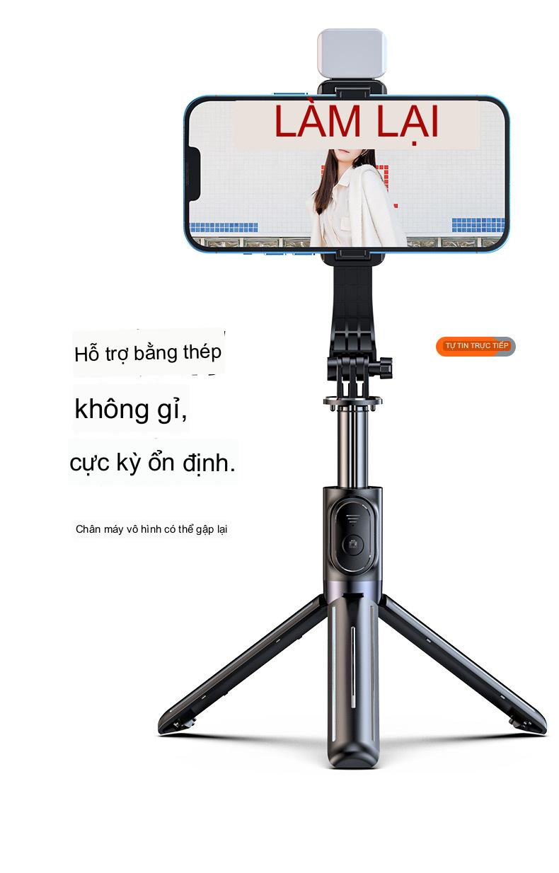 Gậy Tự Sướng Tripod 3 Chân Đa Năng Kéo Dài Tích Hợp Bluetooth, Remote Điều Khiển Từ Xa và Đèn Quay Chụp 2 Chế Độ