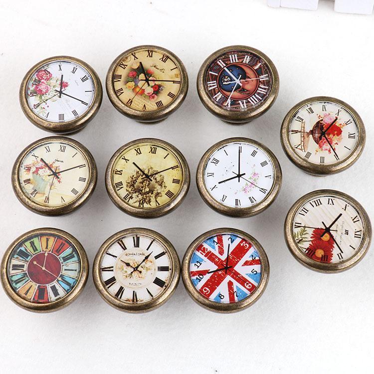 2pcs Retro Clock Cabinet Drawer Closet Handle Pull Cupboard Knob - Retro Key