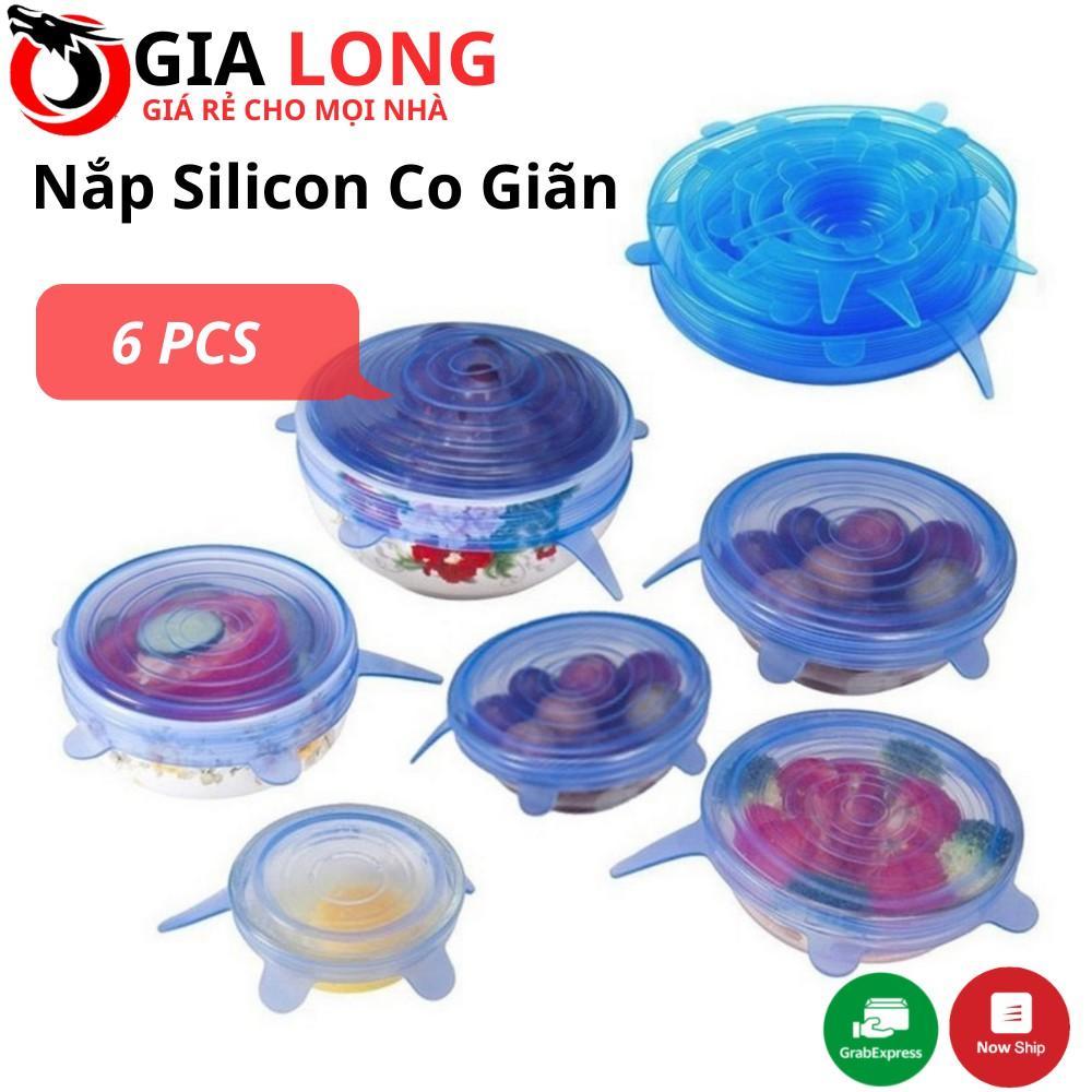 Bộ 6 Nắp Silicon Co Giãn Bọc Tô Chén Bảo Quản Thực Phẩm Đa Năng