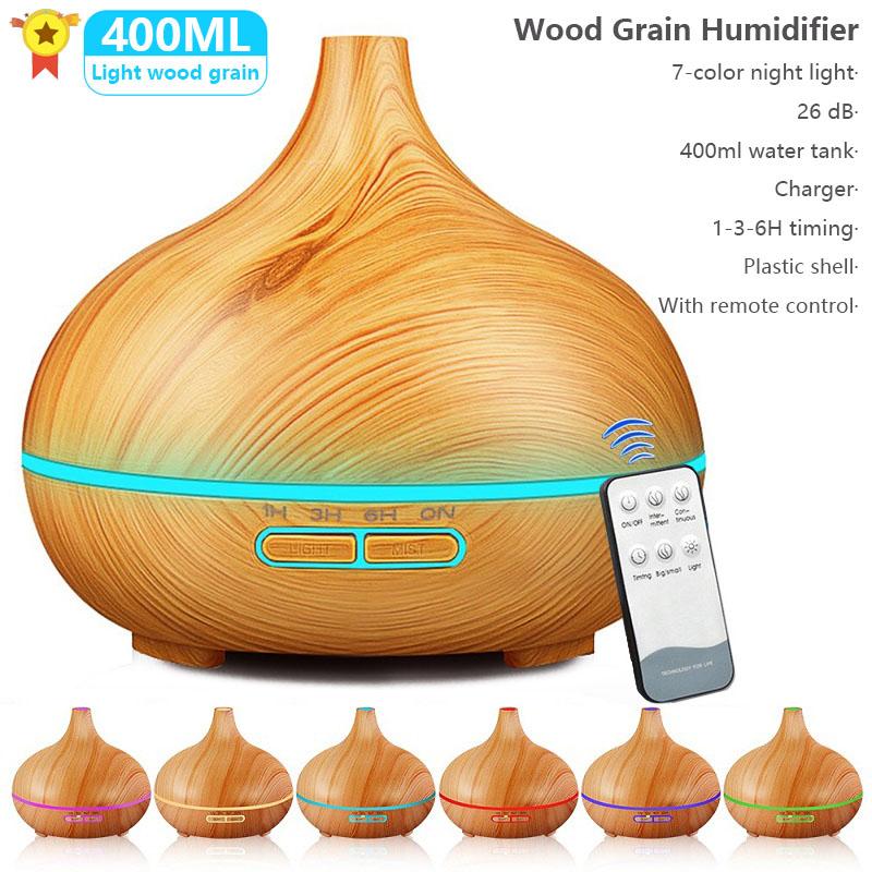 Mới 550Ml Tinh Máy Khuếch Tán Tinh Dầu Siêu Âm Thanh USB Máy Tạo Độ Ẩm Không Khí Có Đèn LED 7 Màu Đèn Điều Khiển Từ Xa Văn Phòng Nhà difusor