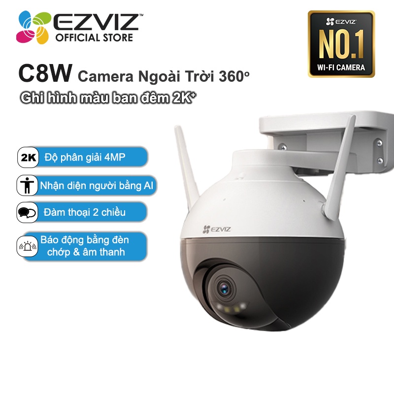 Camera Wifi Ezviz C8W 4MP 2K, Đàm Thoại 2 Chiều, Màu Ban Đêm - Hàng chính hãng