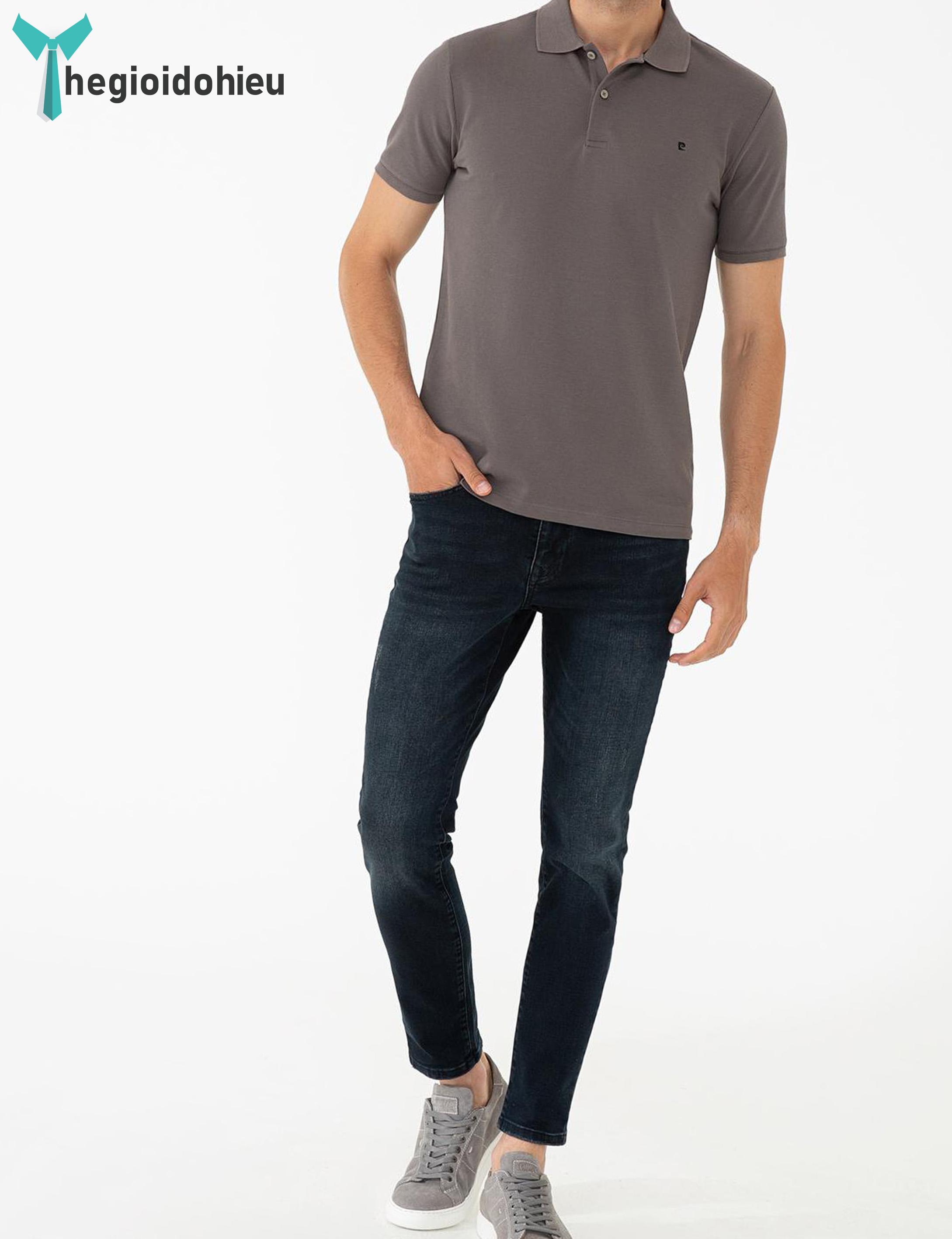 Áo thun nam PierreCardin PCPolo156 (Xám trơn) - Hàng nhập khẩu - Không túi - Xám trơn