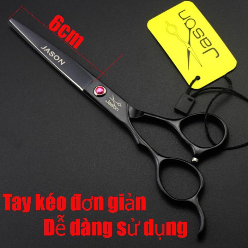 Bộ kéo cắt tóc tay trái chuyên nghiệp Jason js02( Tặng bao da+lươc+lọ dầu+khóa kéo+miếng da lau kéo)