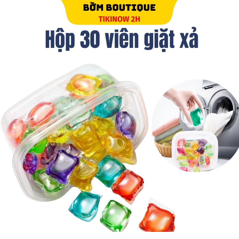 HỘP 30 VIÊN GIẶT XẢ QUẦN ÁO TIỆN DỤNG