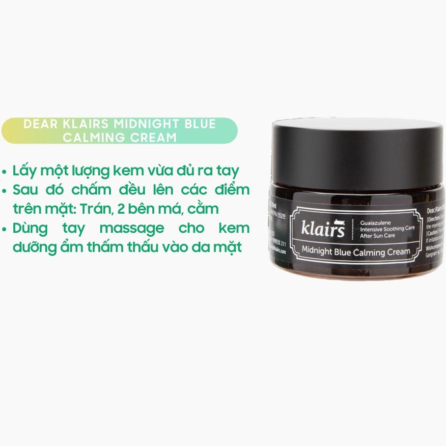 Kem dưỡng làm dịu da Klairs Midnight Blue Calming Cream 30ml