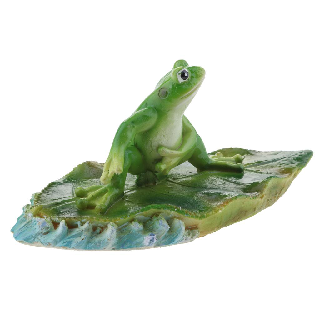 Artificial Lotus Leaf Frog Water Floating Ornament Pond Decor 3 Types