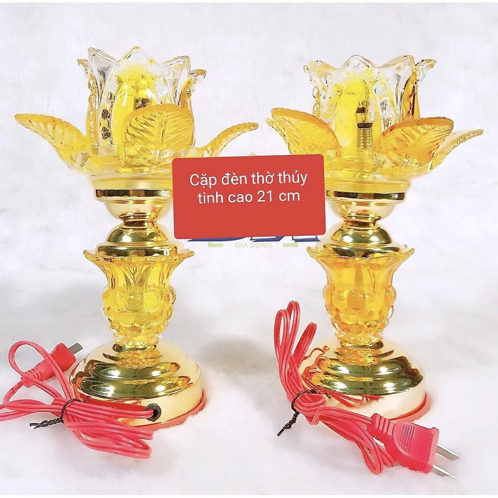 ĐÈN THỜ 1 Bông Cánh Thuỷ Tinh kh3888