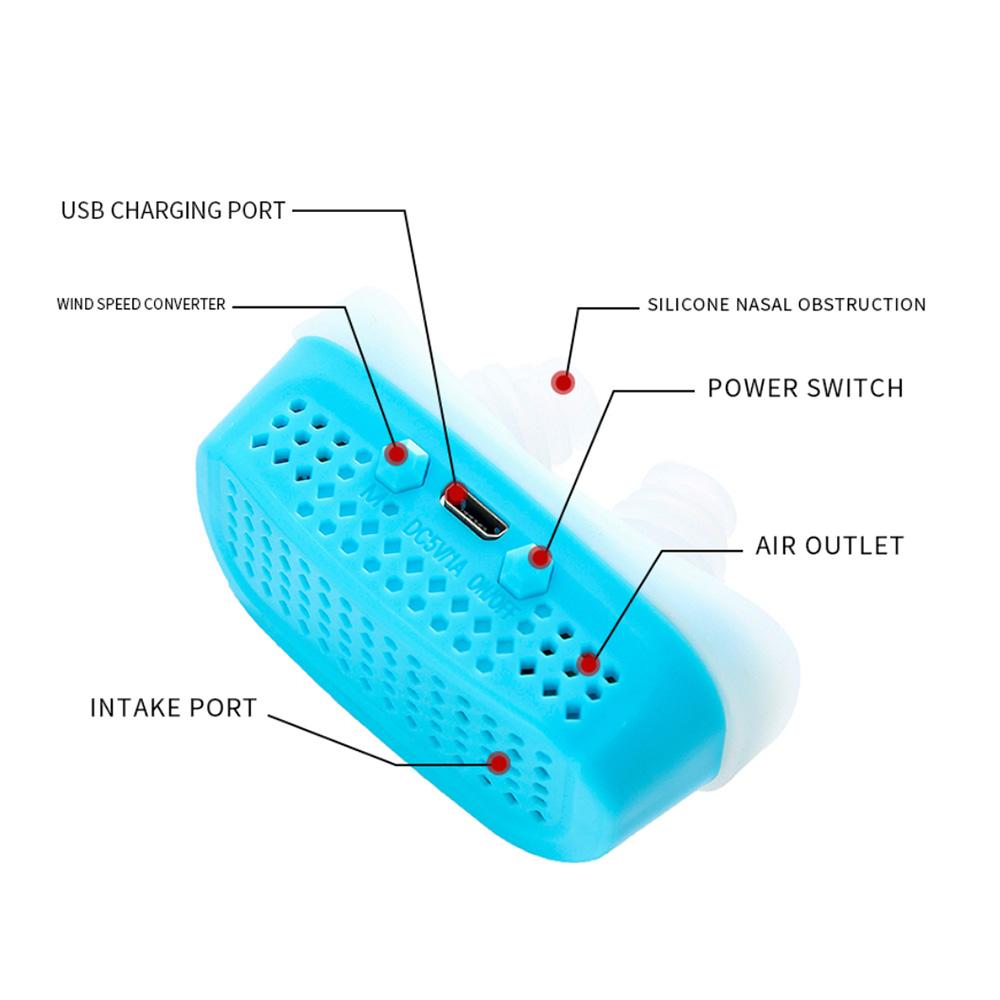 Thiết bị chống ngáy ngủ điện tử với Bộ lọc PM2.5, cải thiện chất lượng không khí,Silicone mềm, thoải mái được thiết kế để cố định trong lỗ mũi