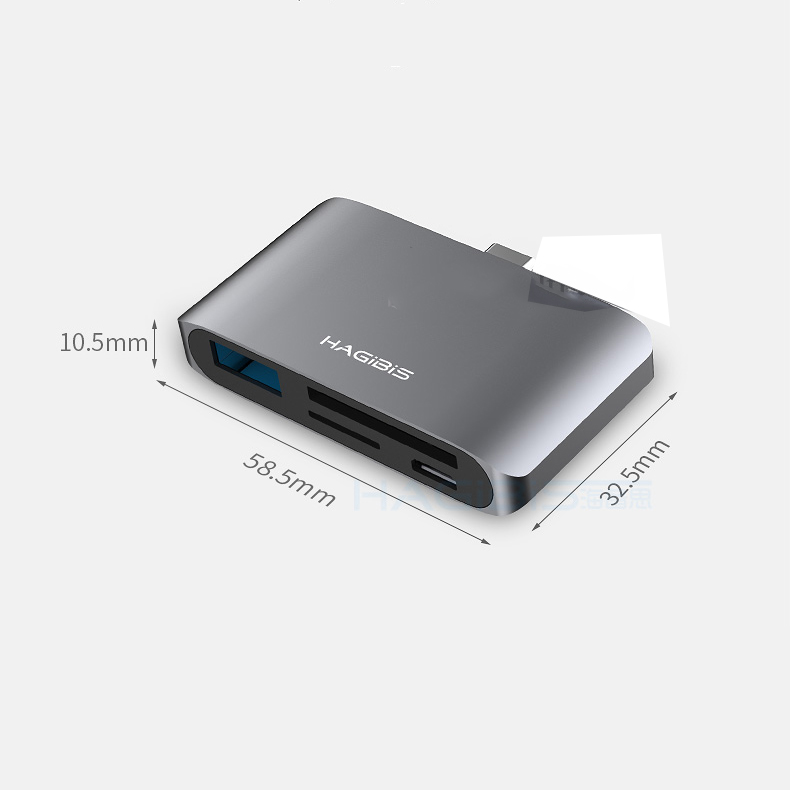 Cáp đa năng Hagibis Usb Type C To SD/TF Card/USB - Hàng chính hãng