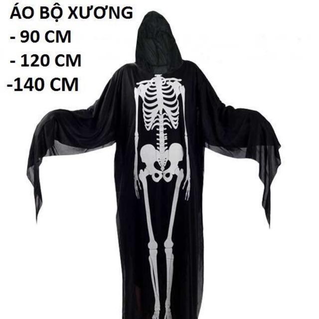 Áo choàng hình bộ xương Halloween