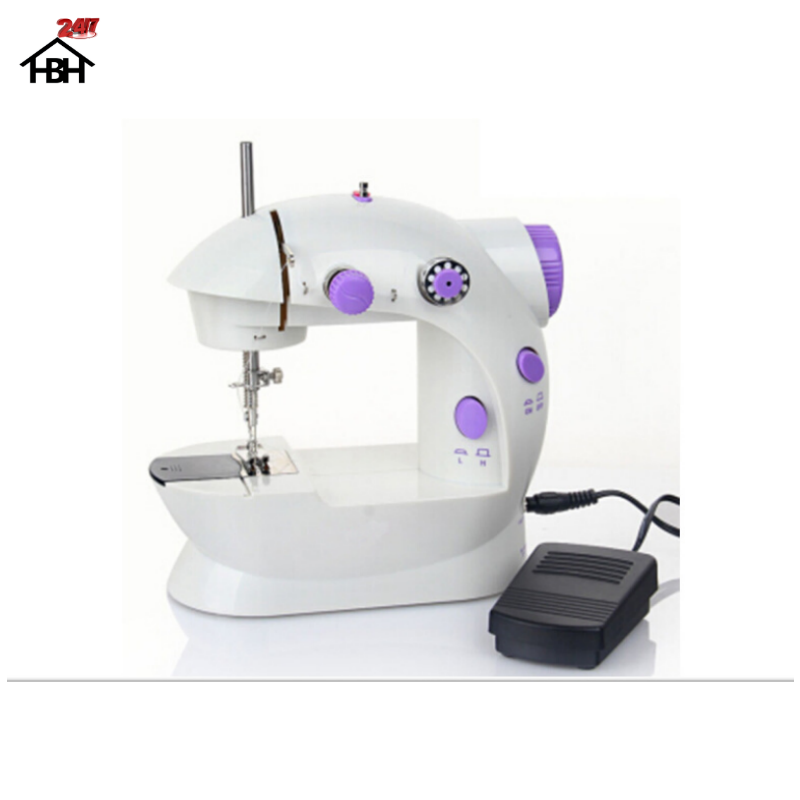 Máy May Mini Gia Đình Tặng Kèm hộp chỉ đủ mầu + thuước dây đo