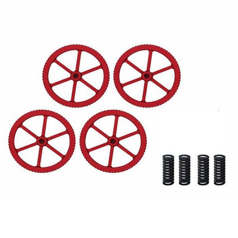 4PCS Metal Hand Twist Leveling Nut with Hot Bed Die Springs Two Silicone Cover 0.4mm Nozzle Kits for 3D Printer