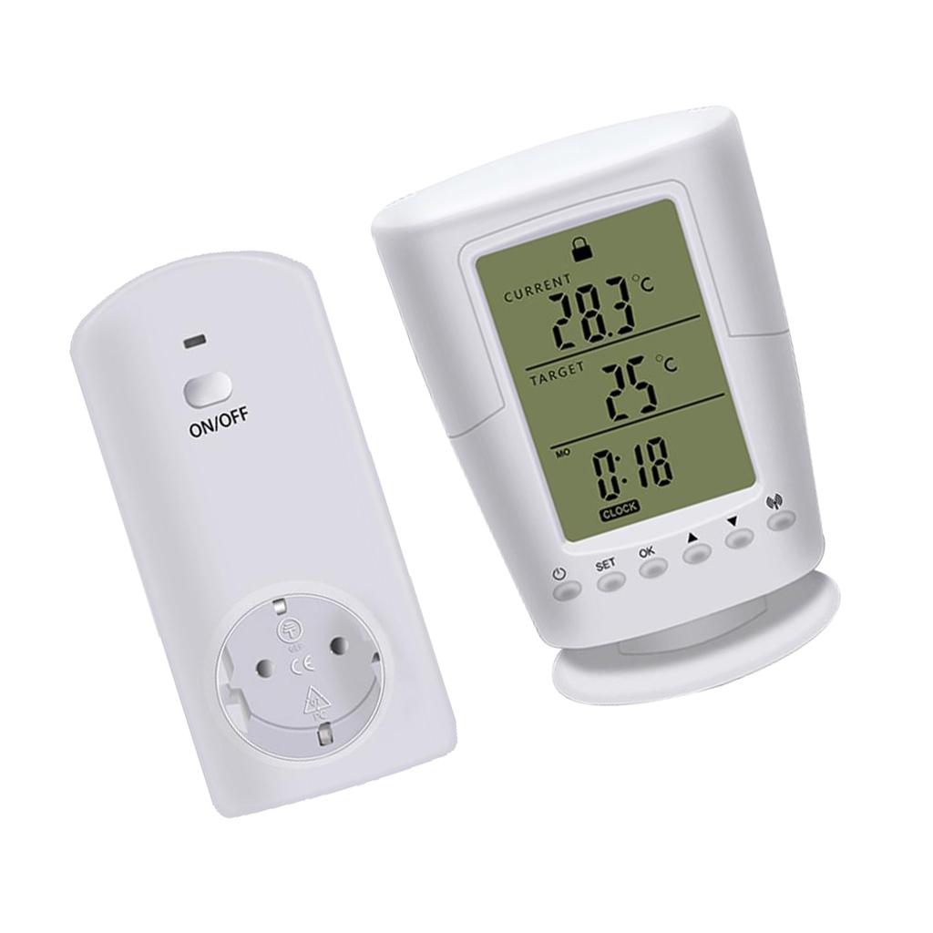 TS-2000 Có Thể Lập Trình Không Dây Bình Giữ Nhiệt Ổ Cắm LCD Trắng Nhà Thông Minh