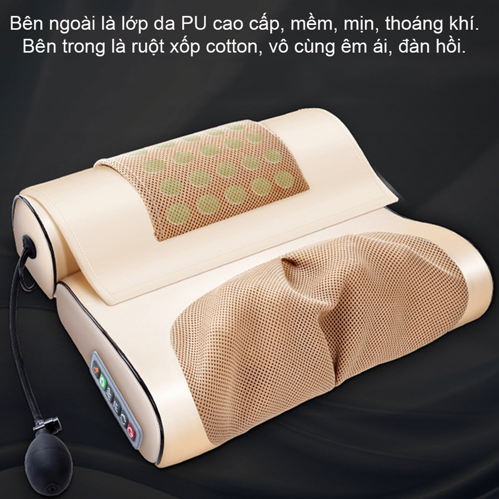 Gối Massage Toàn Thân Vai, Gáy, Cổ, Lưng Đa Năng Bằng Hồng Ngoại Giúp Giảm Đau, Ngủ Sấu Giấc Tại Nhà