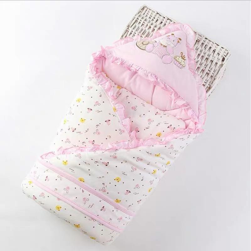 Dễ Thương Cho Bé Chống Đá Túi Ngủ Cotton Bao Chăn Hoạt Hình Sơ Sinh Đầm Bọc