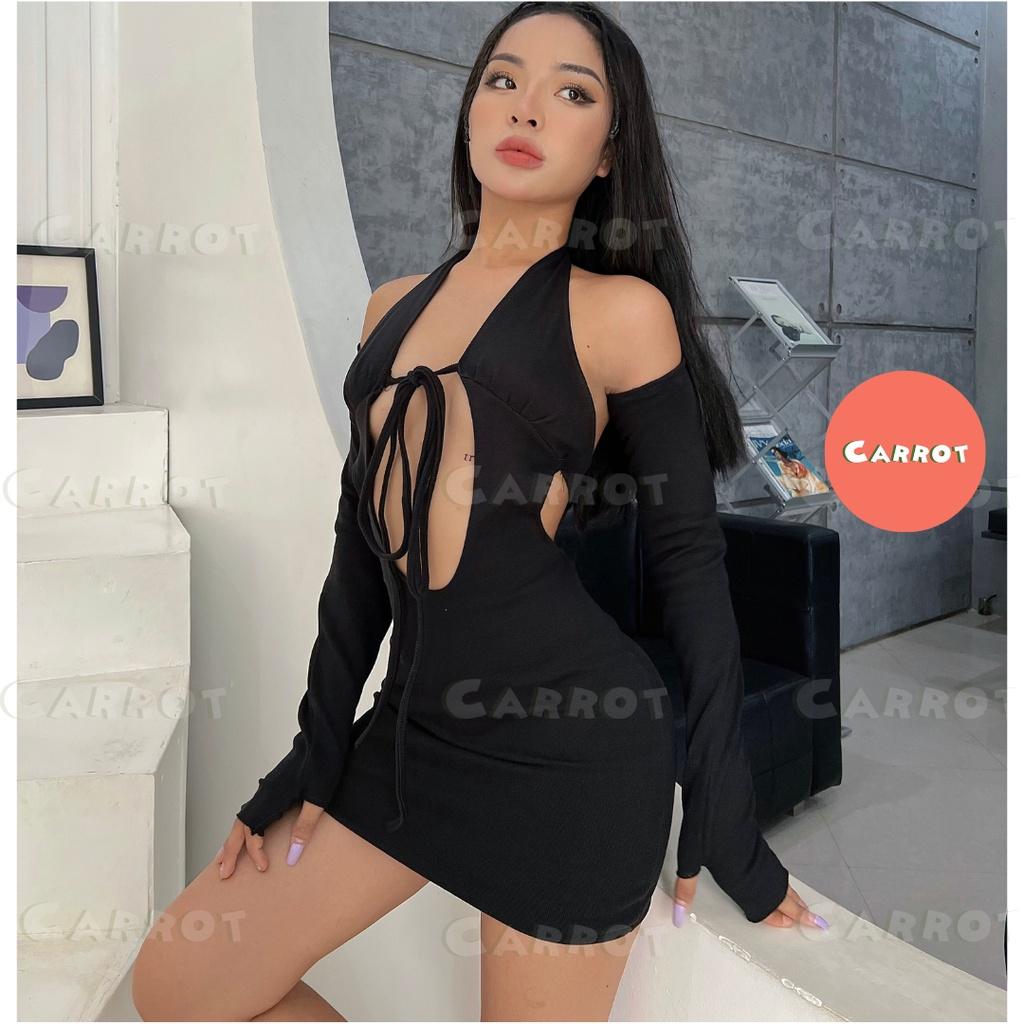 Đầm body thiết kế tặng kèm tay áo sexy chất thun cao cấp co giãn đi tiệc carrotxinhdep