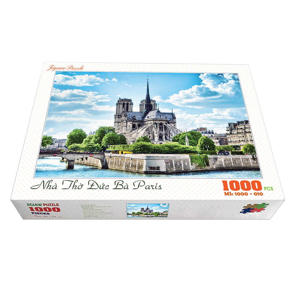 Bộ tranh xếp hình cao cấp 1000 mảnh ghép – Nhà Thờ Đức Bà Paris (50x79cm)