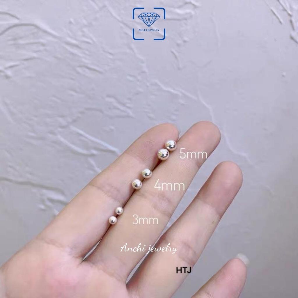 Bông tai bạc khuyên nụ đinh hip-hop nam nữ đơn giản cá tính, Anchi jewelry