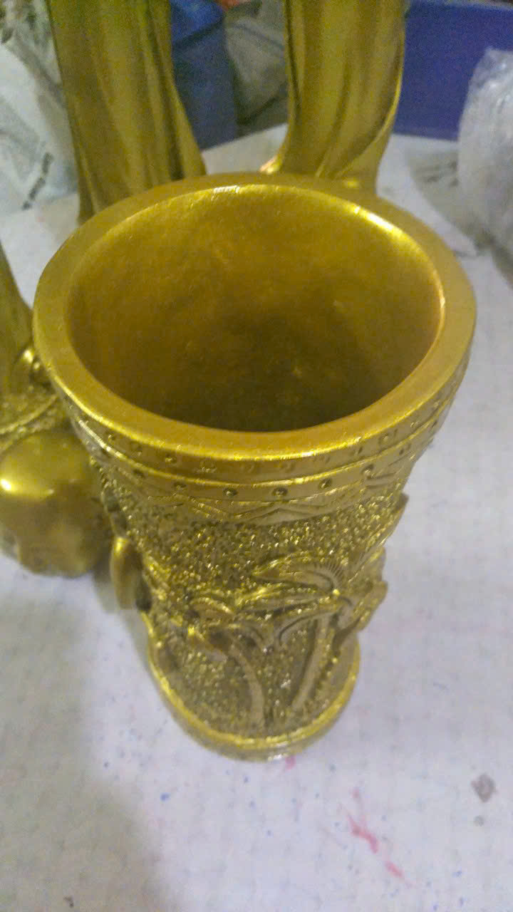 Lọ hoa họa cây dừa CTVD28 10.9 x 10.7 x 20.2cm mạ vàng