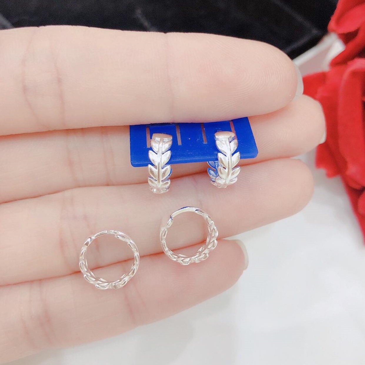 Bông tai bạc thời trang chất liệu bạc s925 MS035