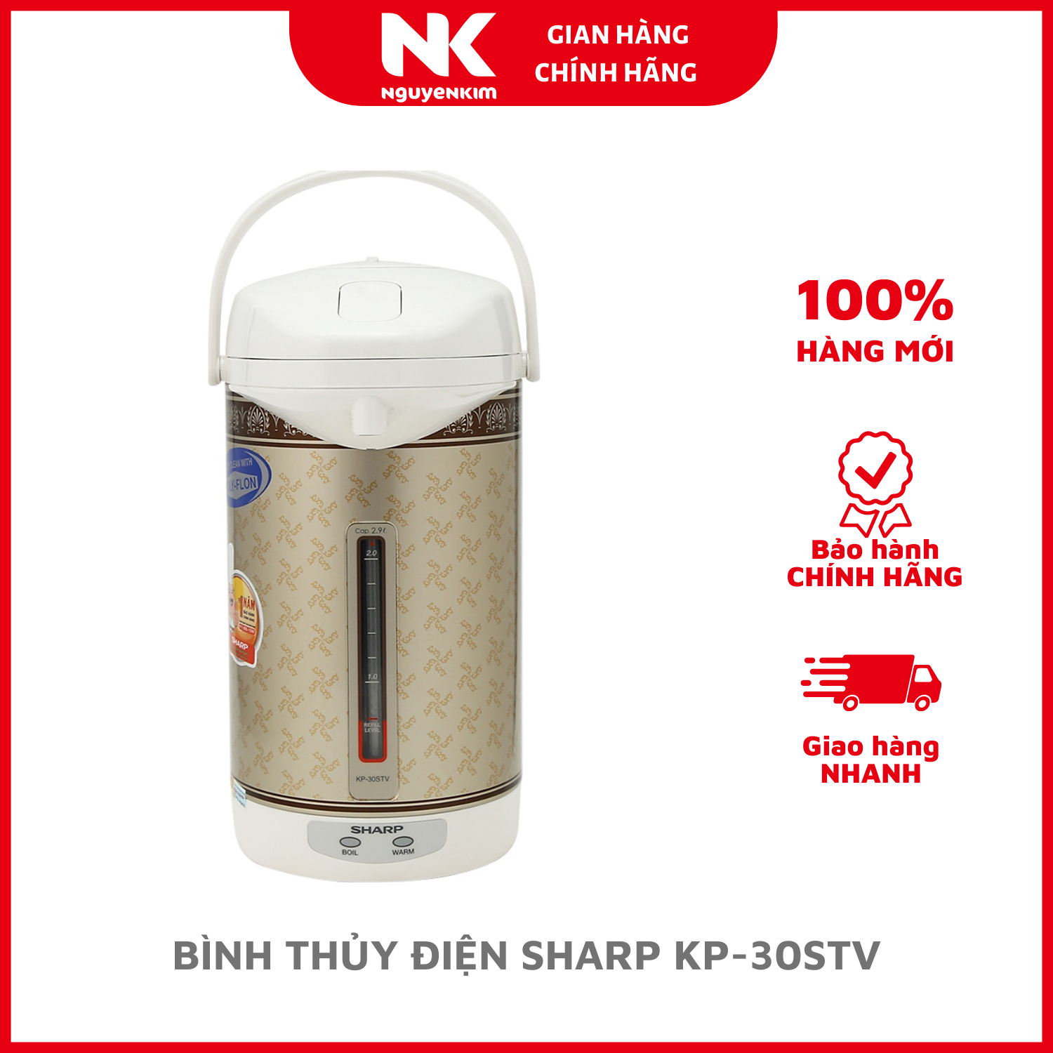 BÌNH THỦY ĐIỆN SHARP KP-30STV - Hàng chính hãng