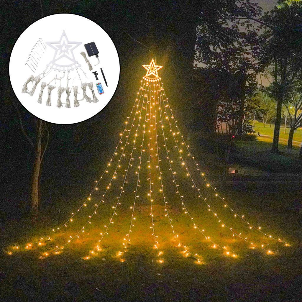 String Lights Solar 350 LED Lamp Raindrop String for Party Wedding Yard Warm