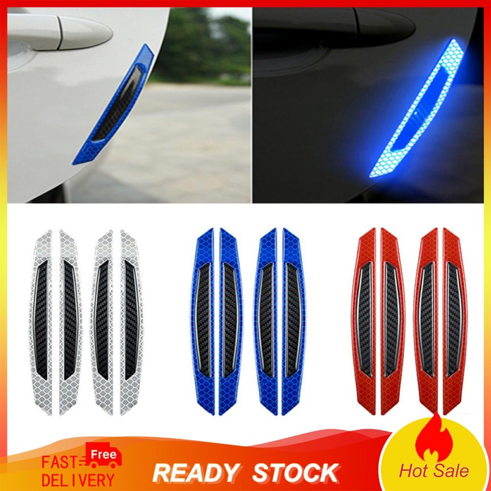 Set 2/4 miếng dán đèn pha xe ô tô bằng sợi carbon phản quang