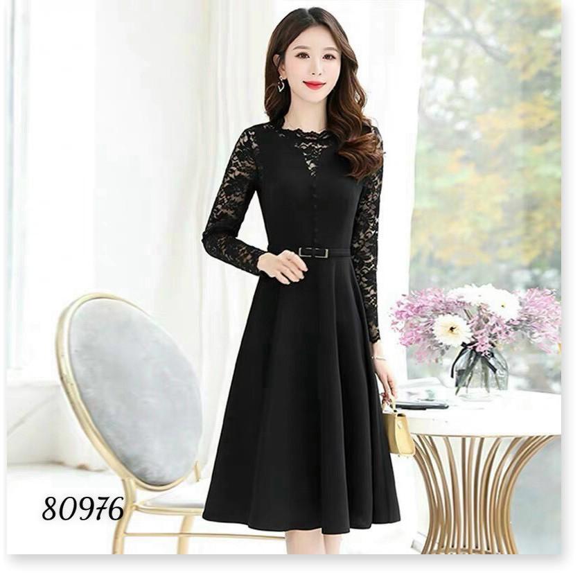 ĐẦM UMI PHỐI REN KÈM NỊT SIÊU ĐẸP TÔN DÁNG CHO CHỊ EM THỜI TRANG LANO STORE