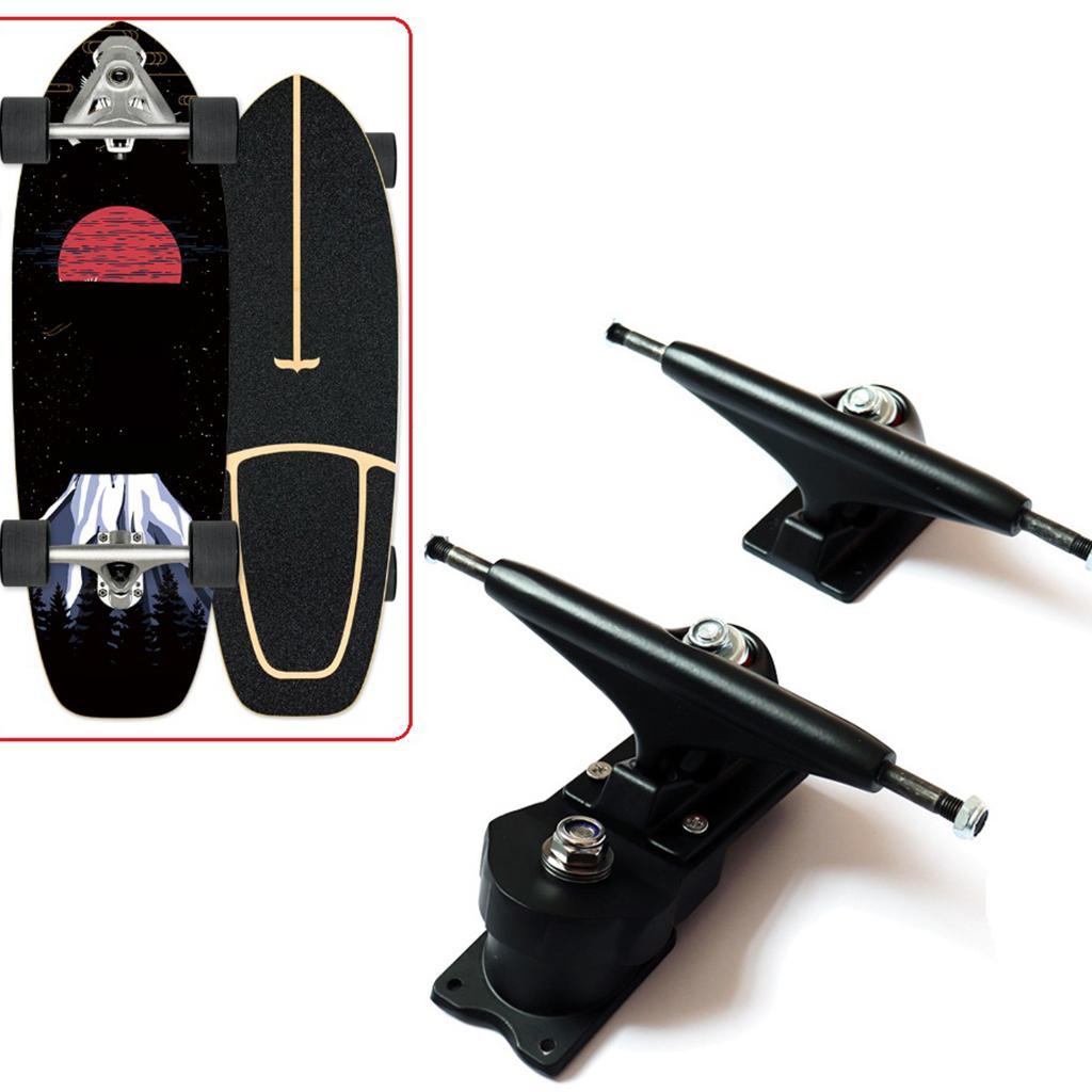 1 Pair Skateboard Trucks 6.25 inch Black/Silver Bushings Mounting Hardware for Longboard Decks Cruise