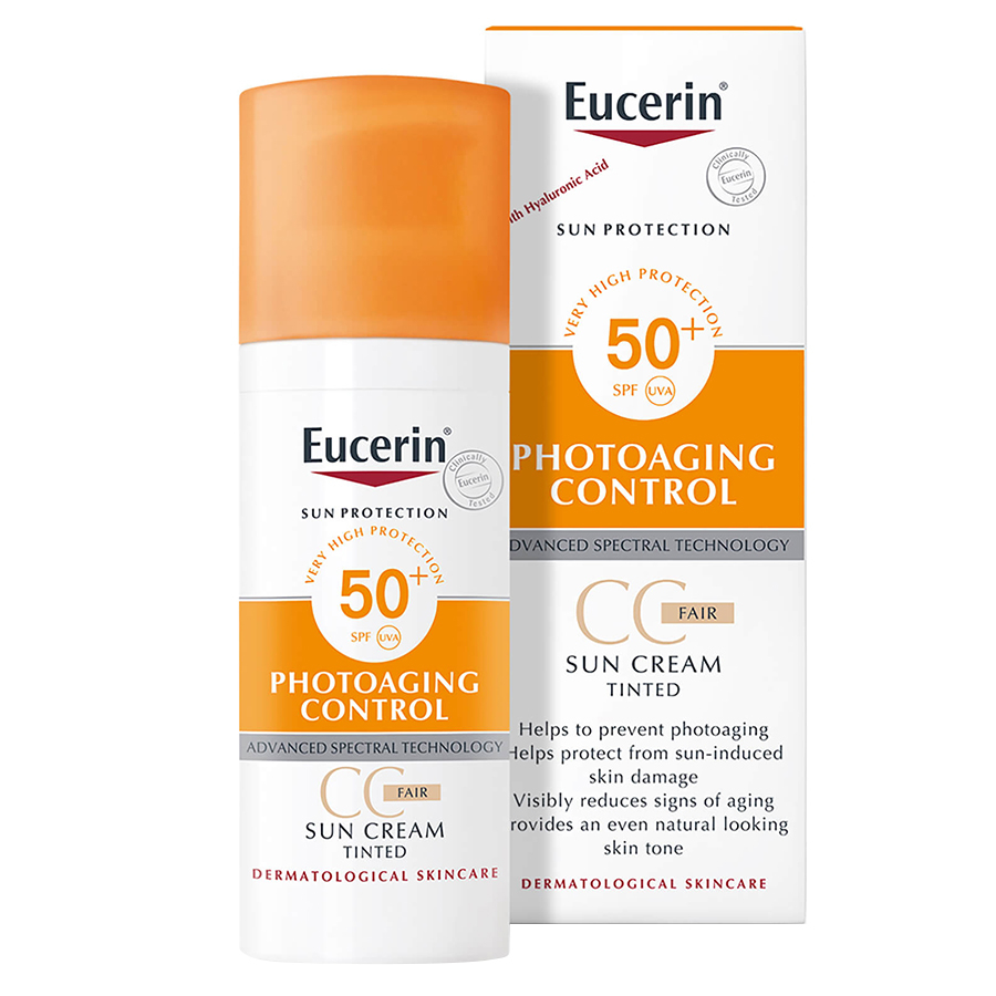 Kem Chống Nắng Trang Điểm Eucerin Sun Creme Face-Tinted CC Cream SPF50+ (50 ml)