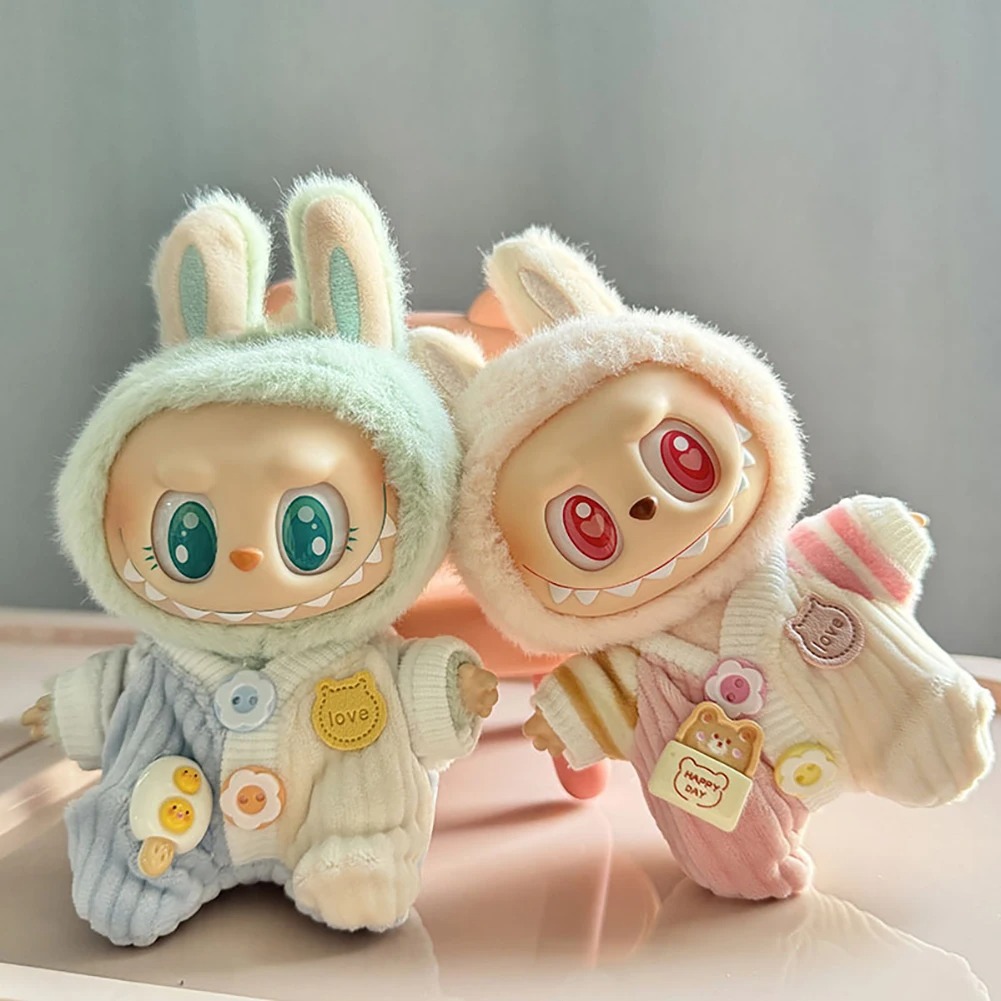 Quần áo Labubu 17cm - Jumpsuit Len Cúc Hoa Dành Cho LBB V2, Thời Trang Cho Búp Bê Xinh