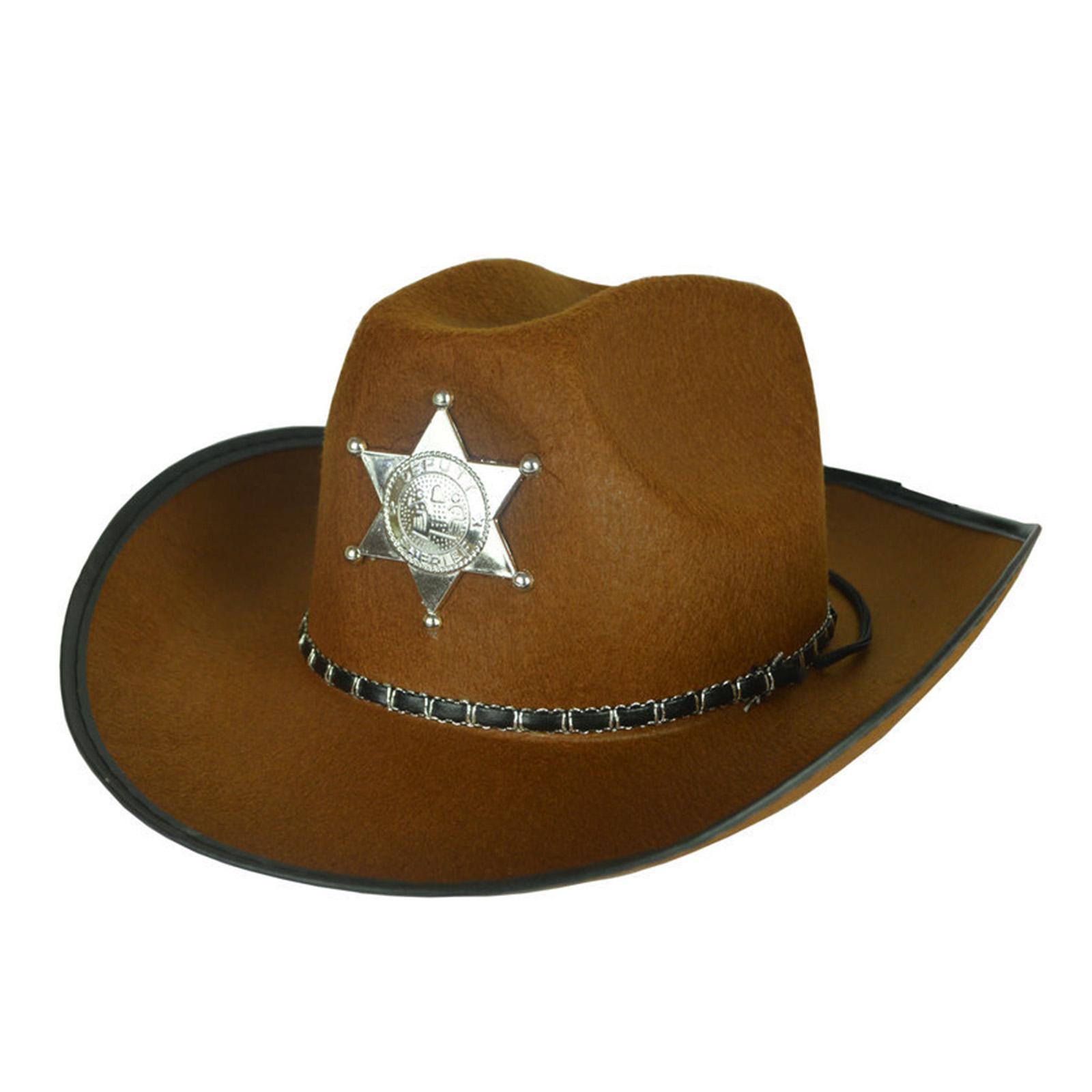 Cowboy Hat Wide Roll up Brim Gentleman Hat for Performance Outdoor Role Play