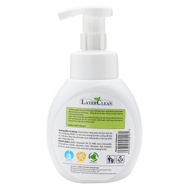 {TIN DÙNG} Nước Rửa Tay Diệt Khuẩn Tạo Bọt Hữa Cơ 330ml Organic Layer Clean Tinh Chất Lô Hội An Toàn Cho Da