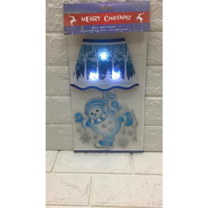 Tranh Noel Dán Tường Cửa Kính Có Đèn Led Bên Trong Chạy Bằng Pin - Cho Giáng Sinh Đầm Ấm An Lành