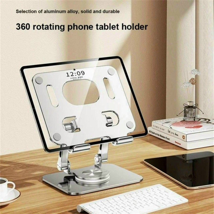 Giá đỡ tản nhiệt hợp kim nhôm xoay 360 độ cho iPad / Tablet / Điện thoại hiệu HOTCASE Desktop Rolation Stand Pad - thay đổi chiều cao, xoay mọi góc độ, gấp gọn khi không sử dụng - Hàng nhập khẩu