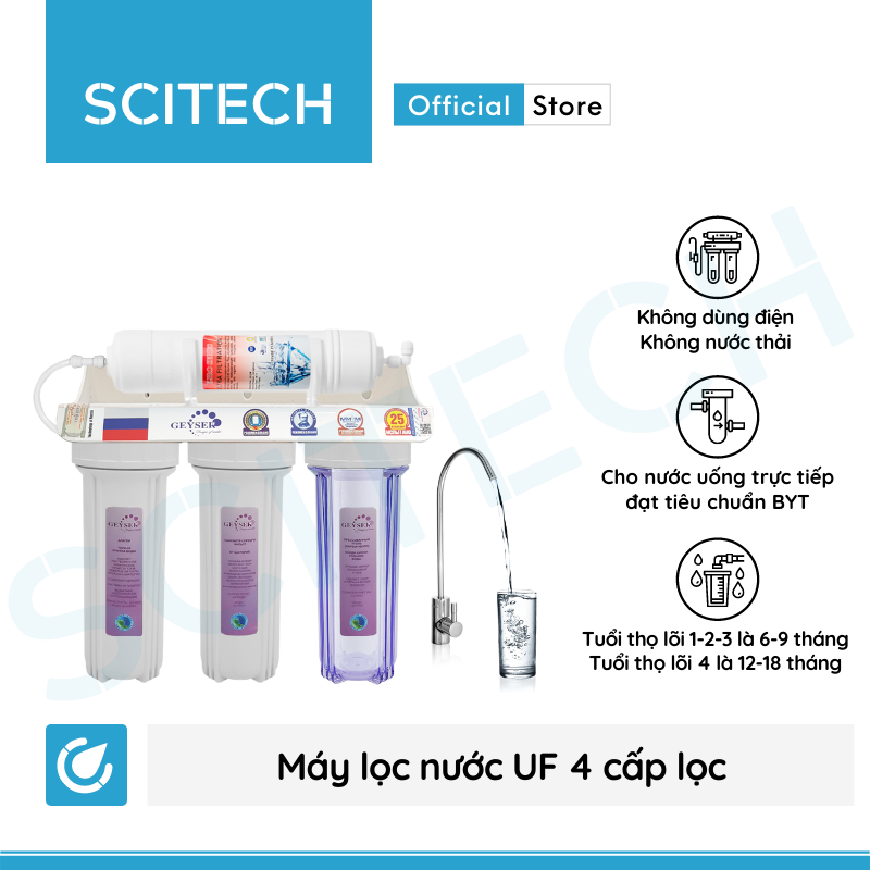 Máy lọc nước UF by Scitech (Không dùng điện, không nước thải, 4 đến 7 cấp lọc) - Hàng chính hãng