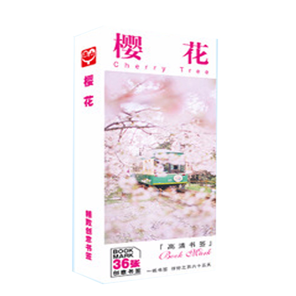 Hộp Bookmark Hoa đào sakura 36 tấm