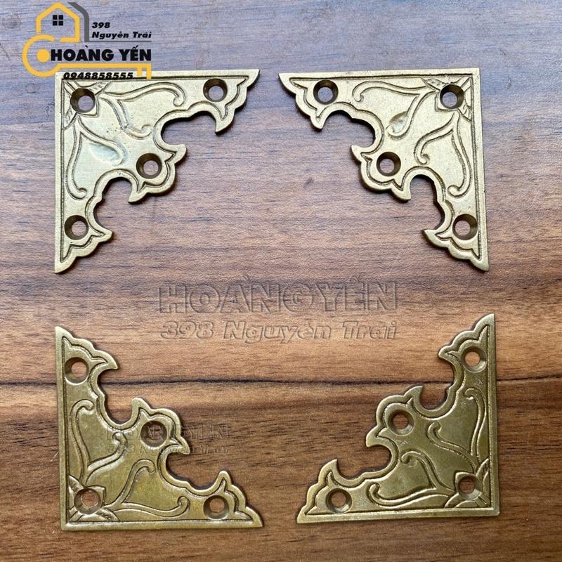 Ke đồng trang trí cửa, tủ, hộp gỗ sắt, Ke cửa, tủ bằng đồng thau G14