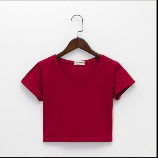 Áo thun tay ngắn body cô tim croptop
