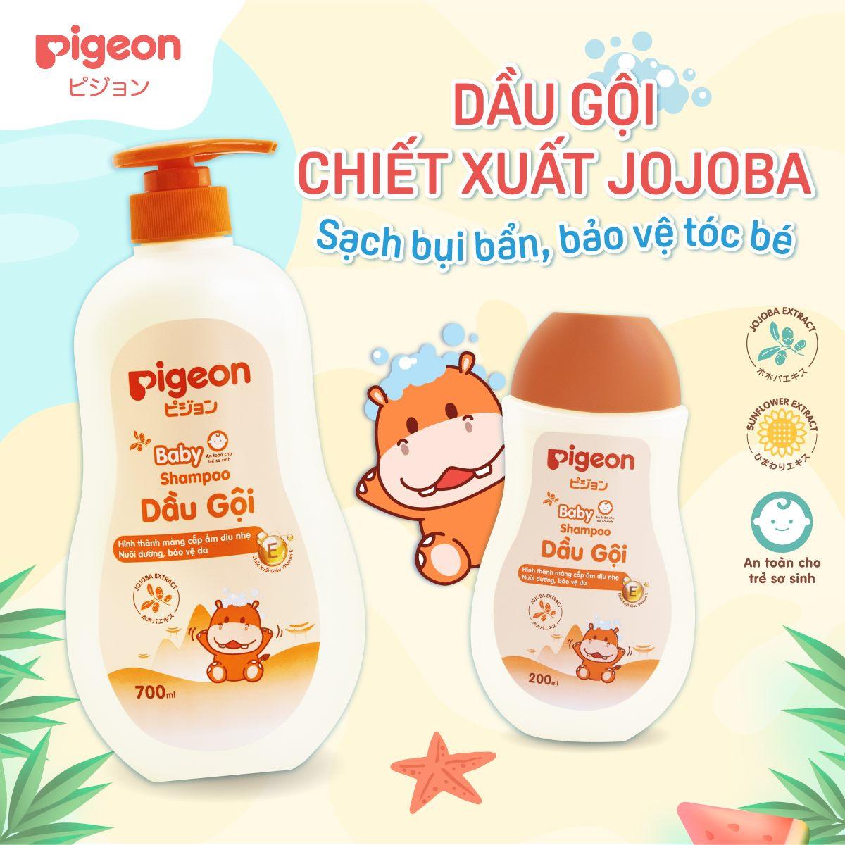 Dầu gội dịu nhẹ cho bé Pigeon Hương Jojoba 200ml/700ml