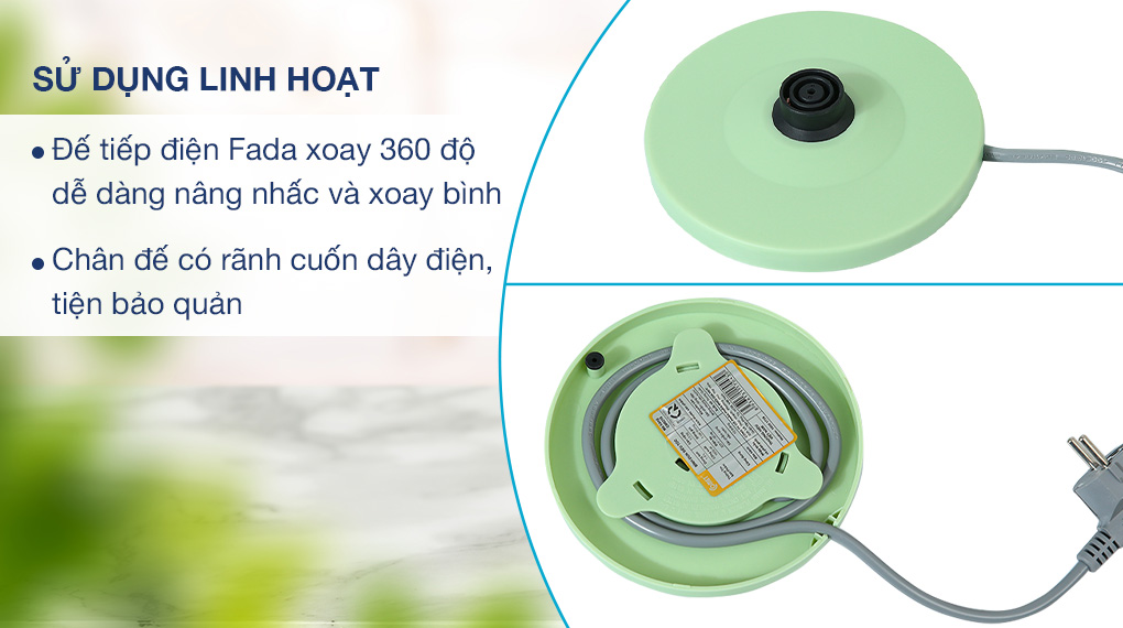 Bình đun siêu tốc Comet CM8218 – Hàng chính hãng - Inox 304 chống gỉ, dung tích 1.8L, công suất 1500W – Tự ngắt an toàn, thiết kế sang trọng