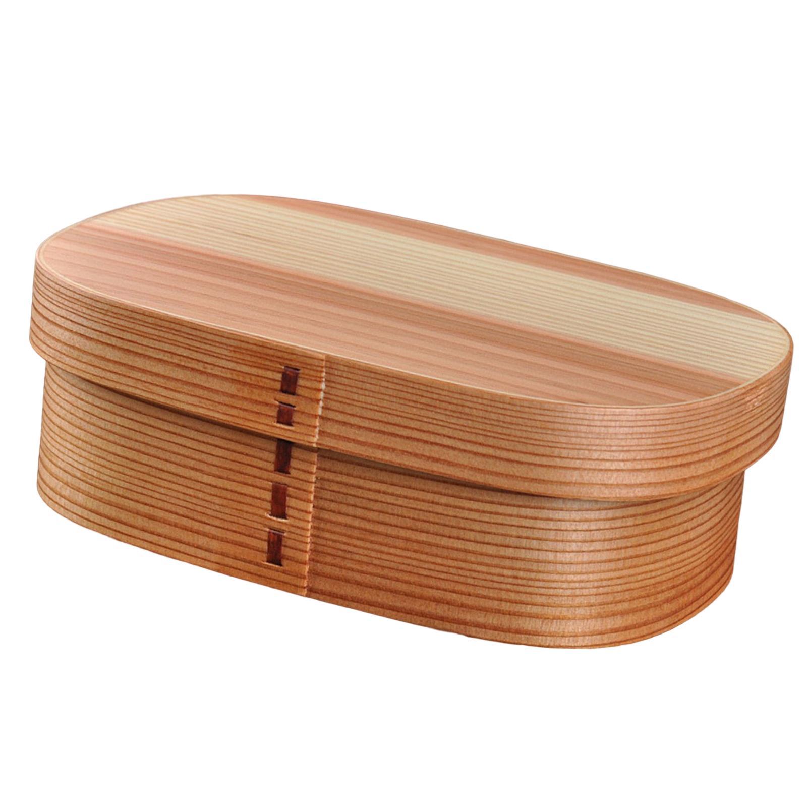 Wooden Lunch Box Sushi Container Picnic Food Carrier for Camping