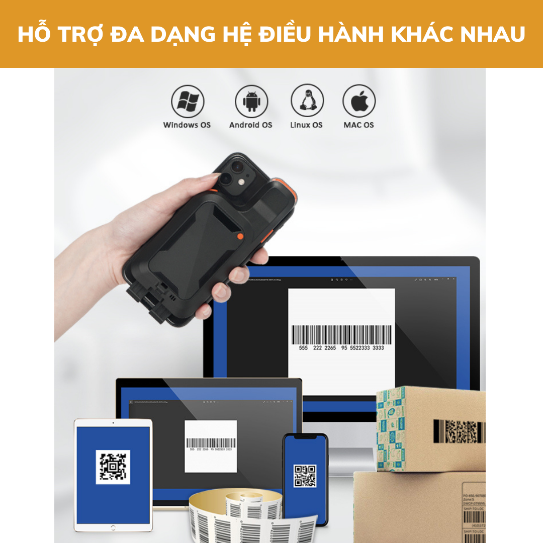 Máy quét mã vạch không dây – Máy quét mã vạch bluetooth – Clip Scanner OPN (Hàng chính hãng)